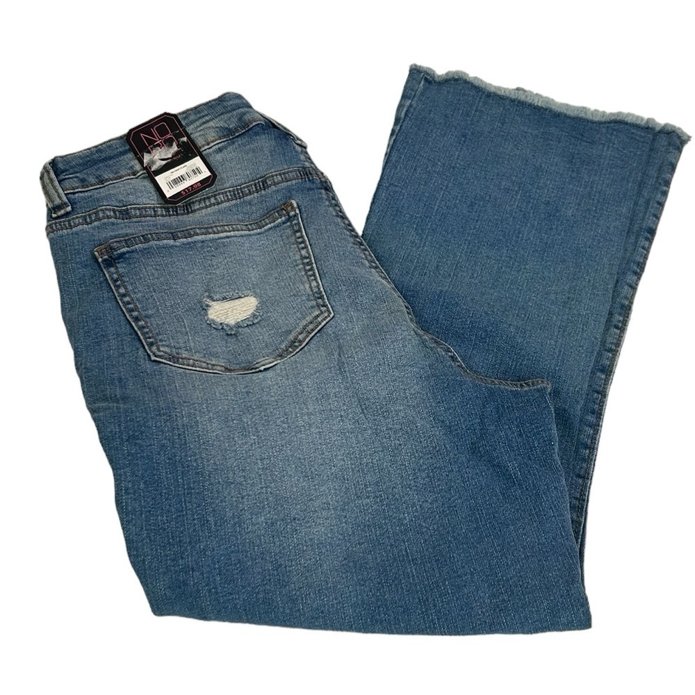 NWT No Boundaries High Rise Cropped Ankle Wide Leg Flare Blue Jeans Size 11
